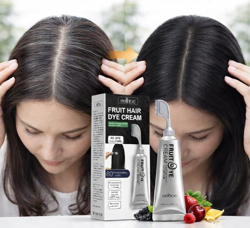 TINTE FRUTAL CUBRE CANAS – Con Peine Aplicador 🌿