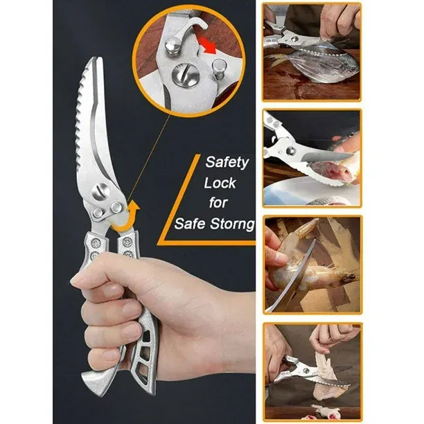 ✂️TIJERA Multiuso: Diseñadas para cortar carne, aves, huesos, verduras y pescado