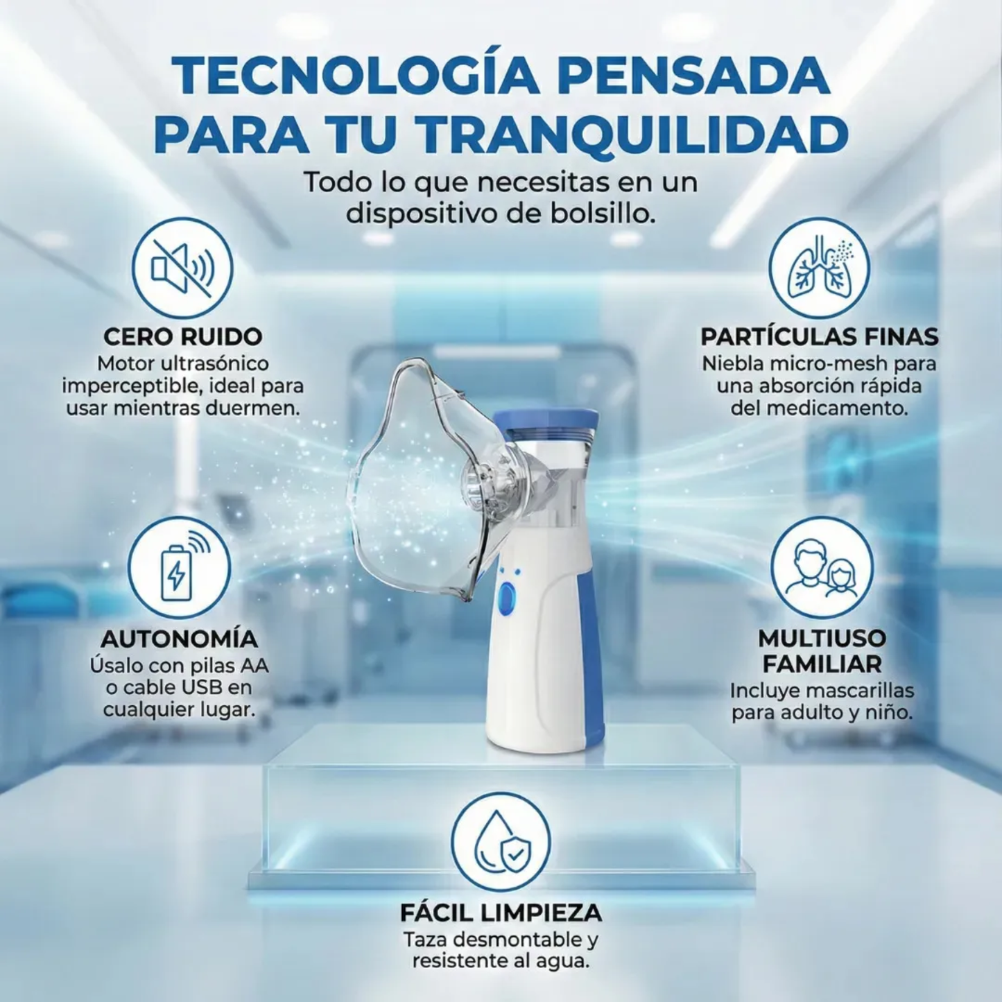 Nebulizador para Bebés, Niños y Adultos