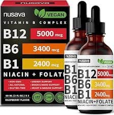 Complejo B Líquido Vegano – B12, B6, B1, Niacina y Folato + ENVIO GRATIS 🎁