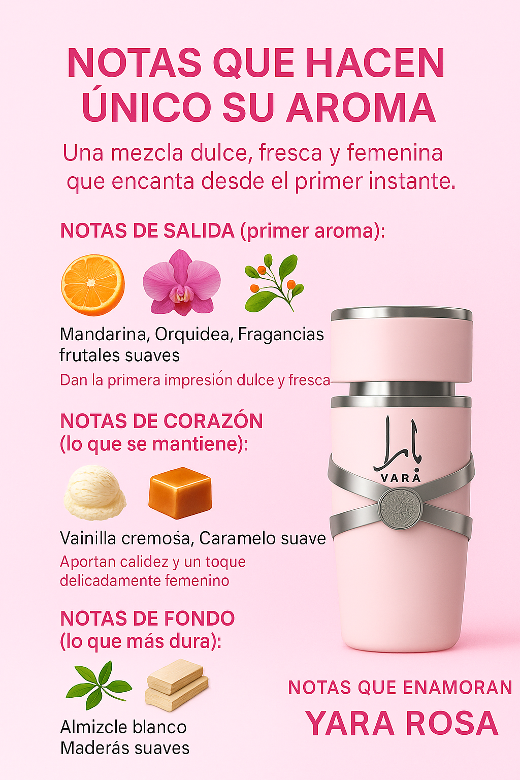 Perfume Árabe Yara Lattafa Rosa 100 ml + ENVIO GRATIS 🚚