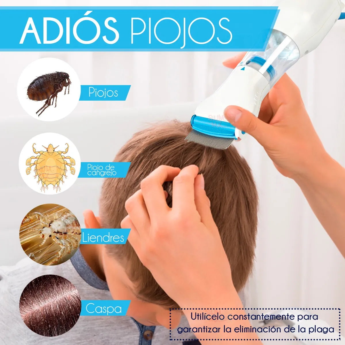 ⚡🪮Peine eléctrico eliminador de piojos y liendres🕷️ + ENVIO GRATIS🚚