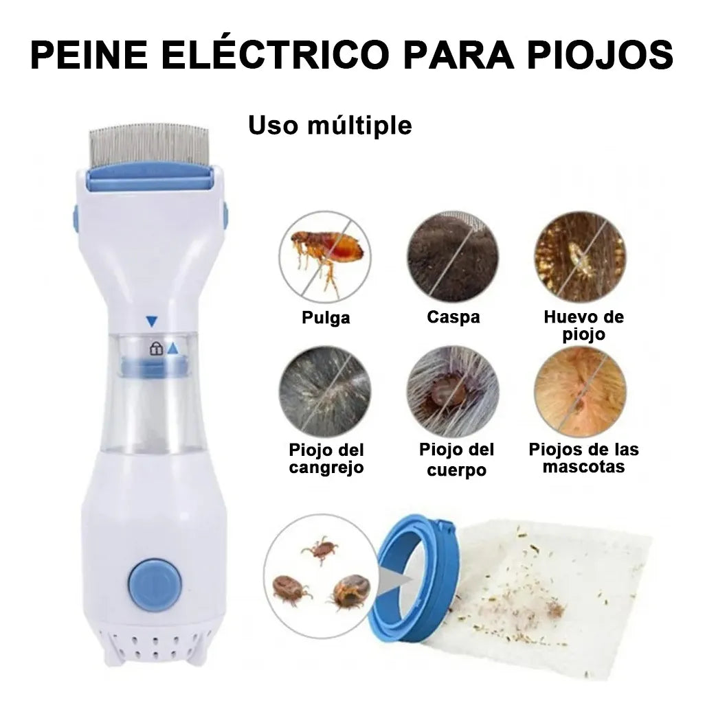 ⚡🪮Peine eléctrico eliminador de piojos y liendres🕷️ + ENVIO GRATIS🚚
