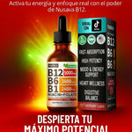 Complejo B Líquido Vegano – B12, B6, B1, Niacina y Folato + ENVIO GRATIS 🎁