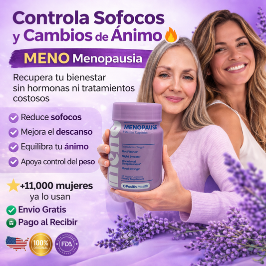 50% OFF-  MENO 🔥Controla Sofocos y Peso en la Menopausia