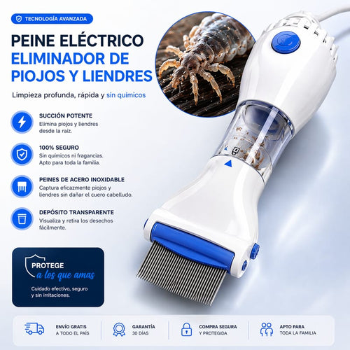 ⚡🪮Peine eléctrico eliminador de piojos y liendres🕷️ + ENVIO GRATIS🚚