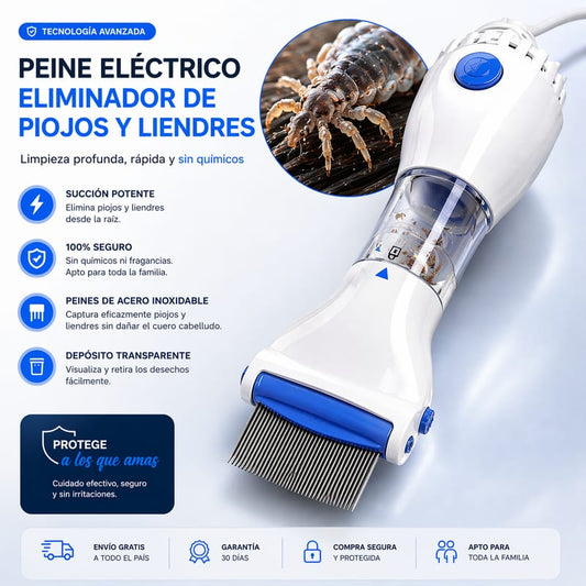 ⚡🪮Peine eléctrico eliminador de piojos y liendres🕷️ + ENVIO GRATIS🚚